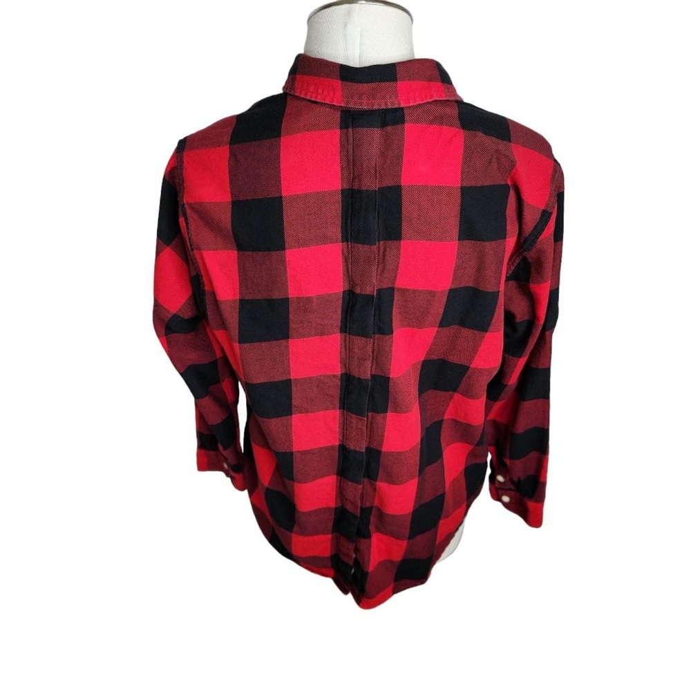 Levi's Ultimate Boyfriend Button Back Shirt Women's Medium Red Buffalo Plaid - Picture 6 of 13